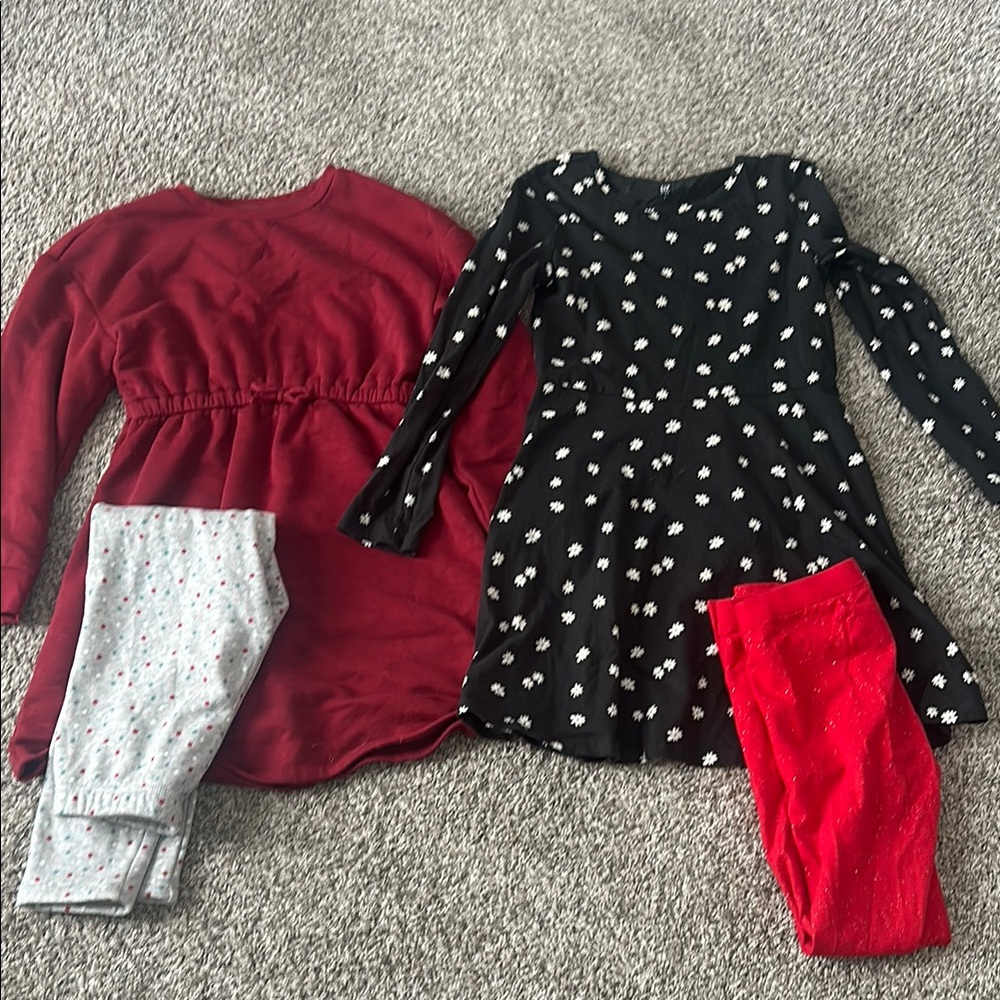 2 outfits Dress and Legging Set. Size 10/12